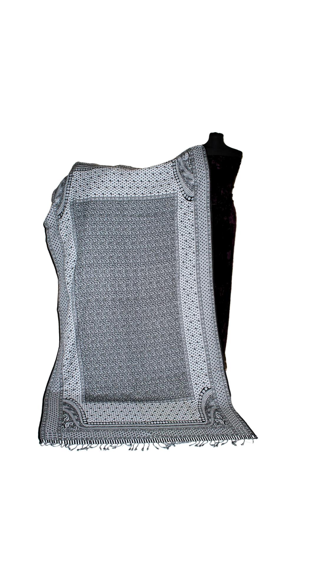 Black Embroidered Shawl for Women - Soft and Cozy