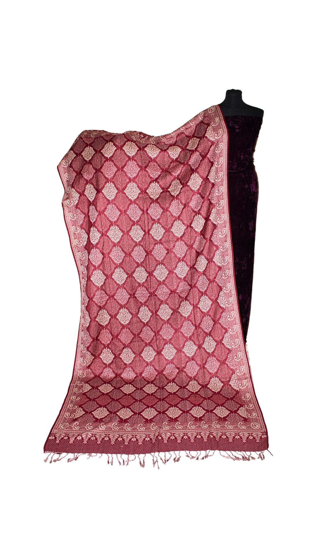 Maroon Embroidered Shawl Wrap for Women - Soft and Cozy