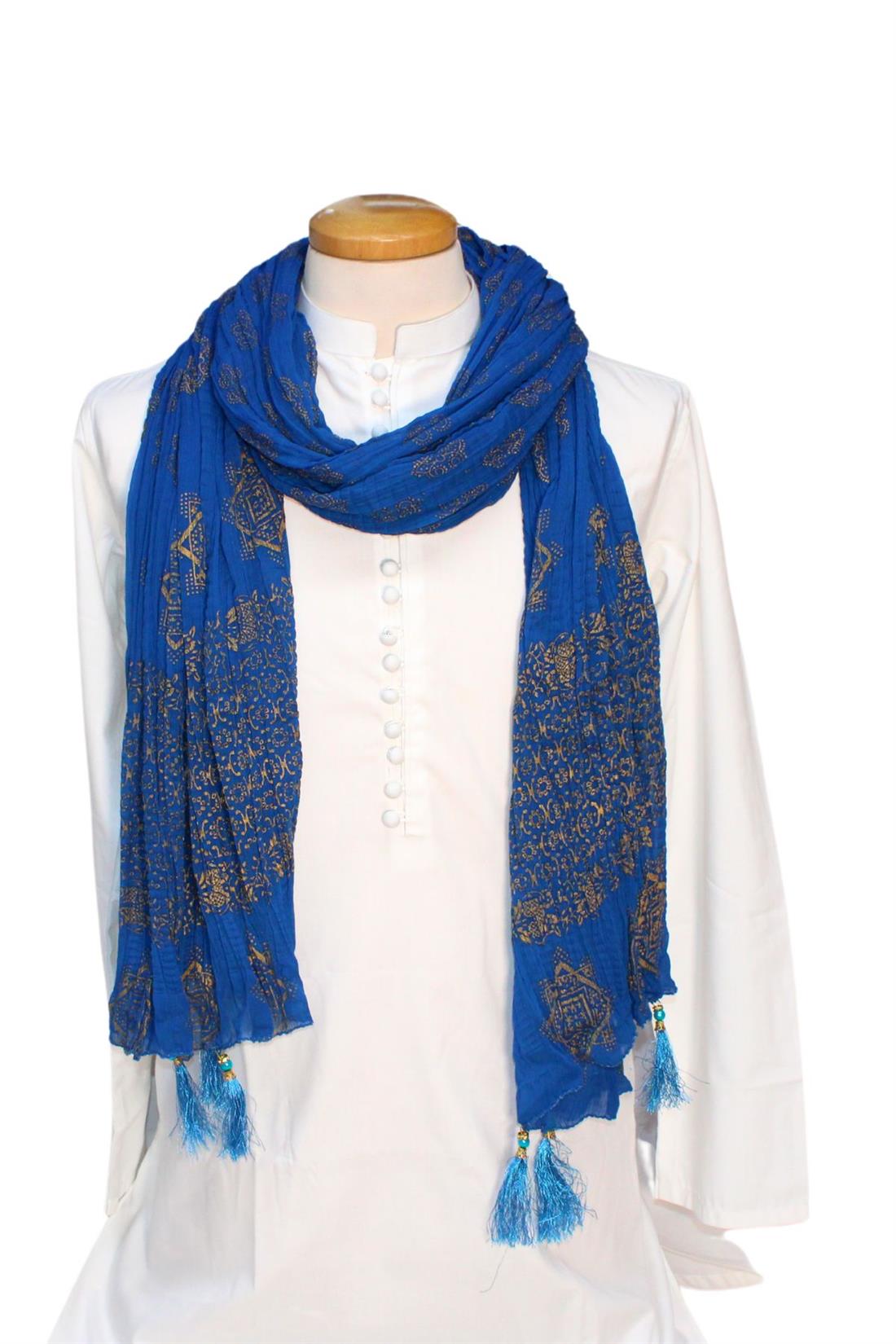 Blue & Gold Mens Shawl