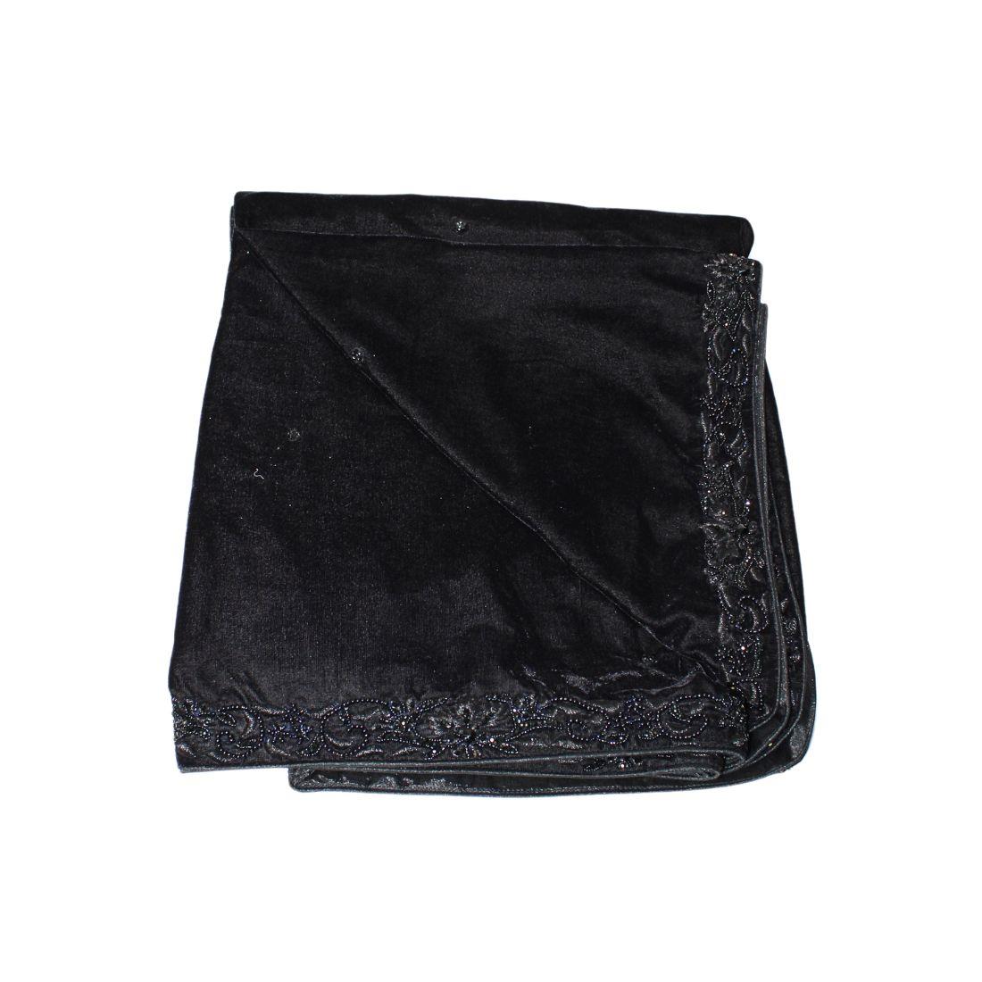Black Stone Work Velvet Mens Shawl