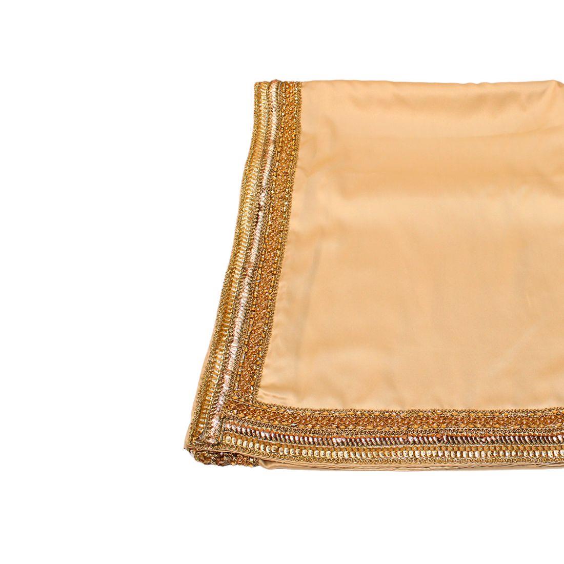 Gold Embroidered Satin Mens Shawl