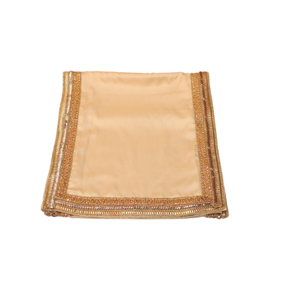 Gold Embroidered Satin Mens Shawl