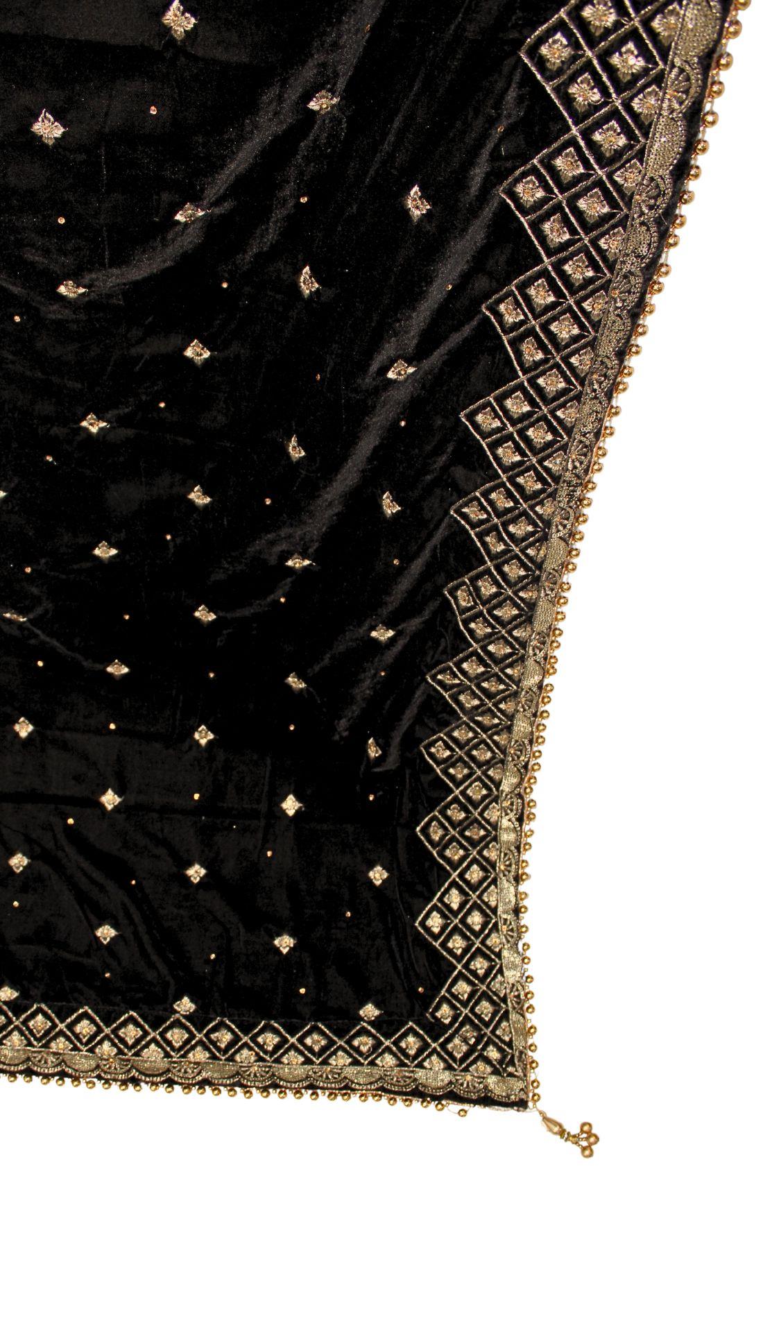 Black & Gold Stone Work Velvet Shawls and Scarves