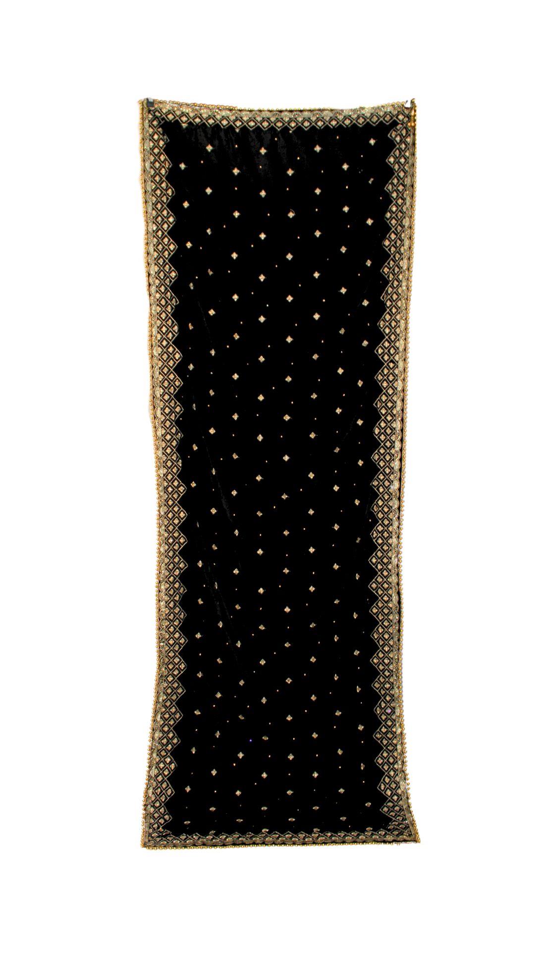Black & Gold Stone Work Velvet Shawls and Scarves