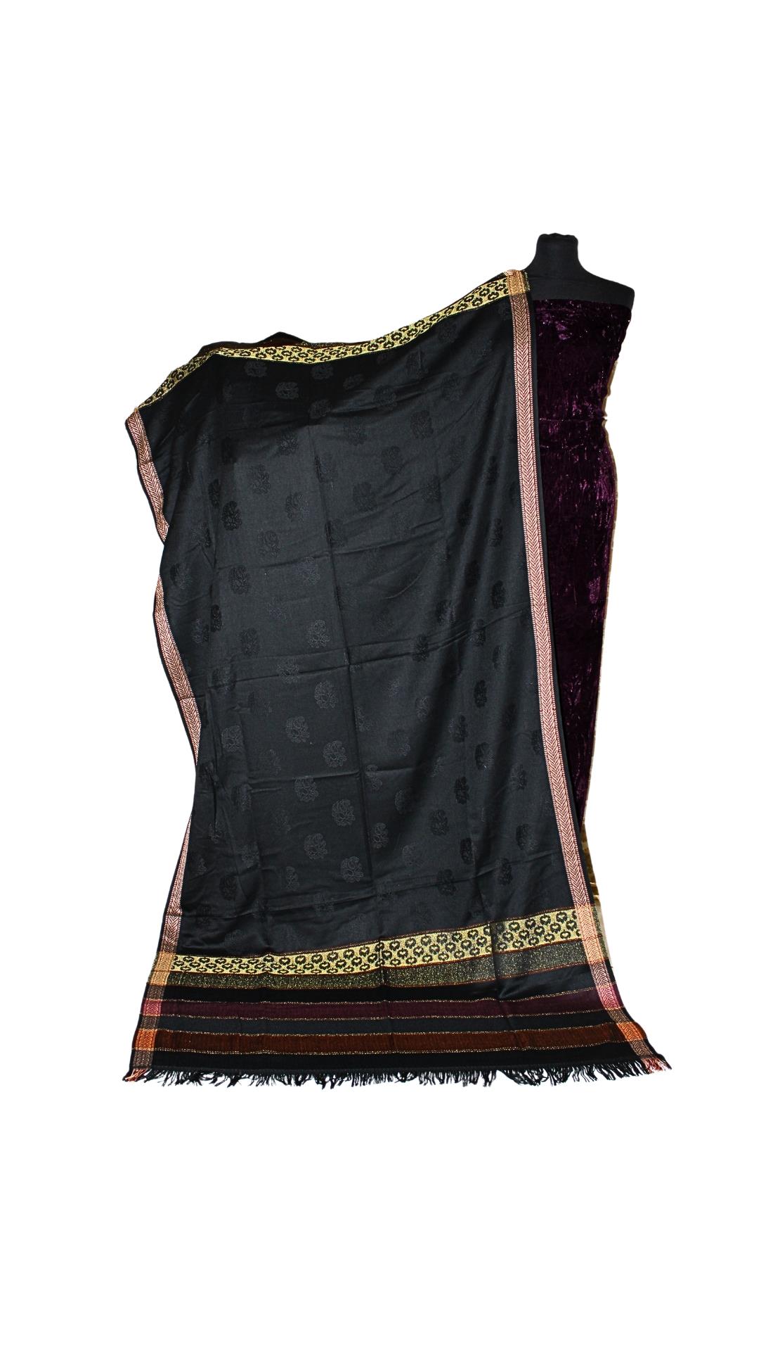 Black Embroidered Shawl Wrap for Women - Soft and Cozy