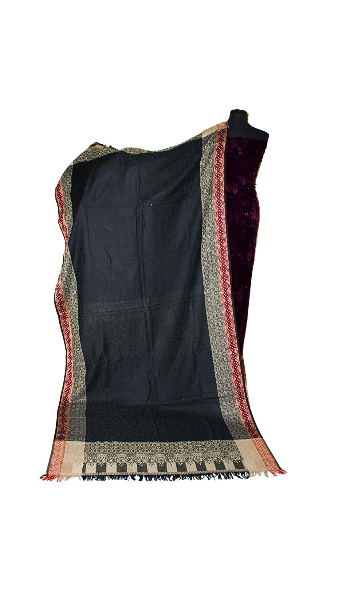 Black Embroidered Shawl Wrap for Women - Soft and Cozy