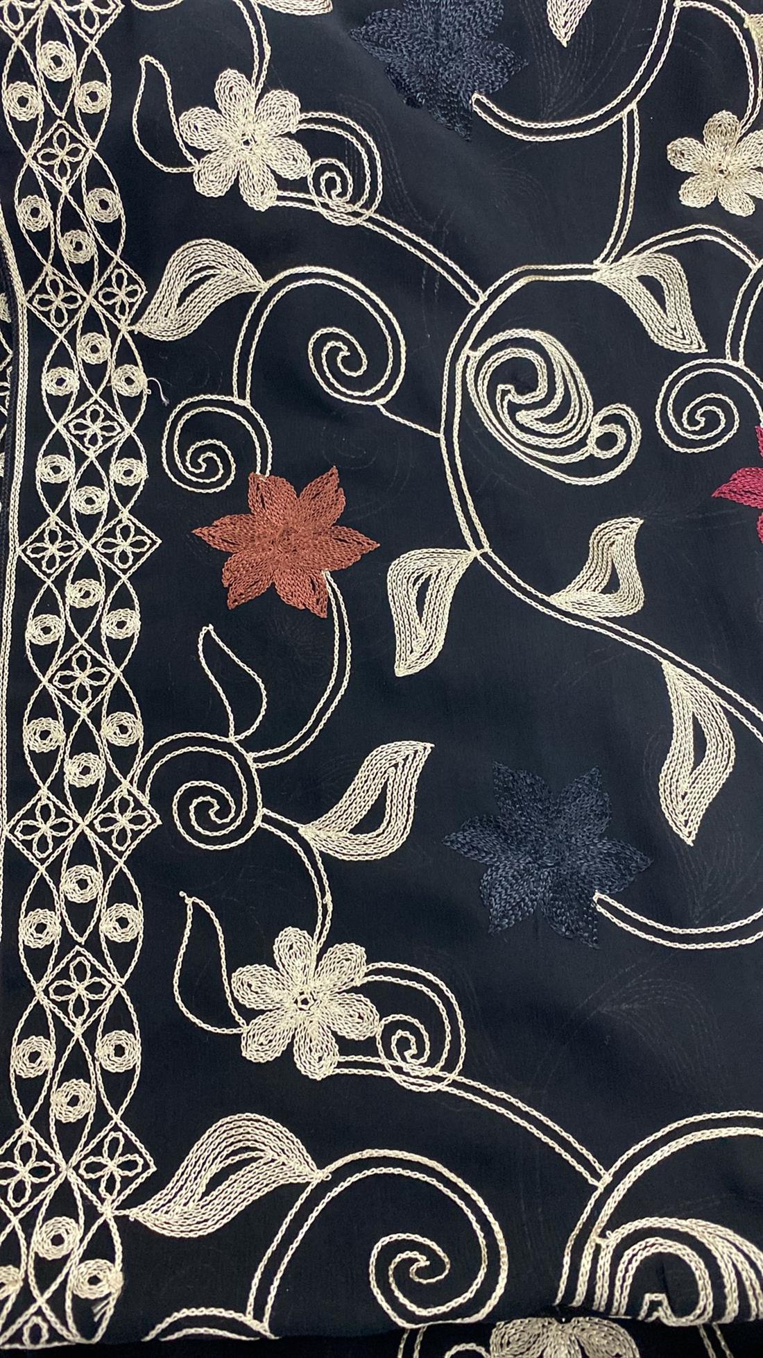 Black Emb Shawl