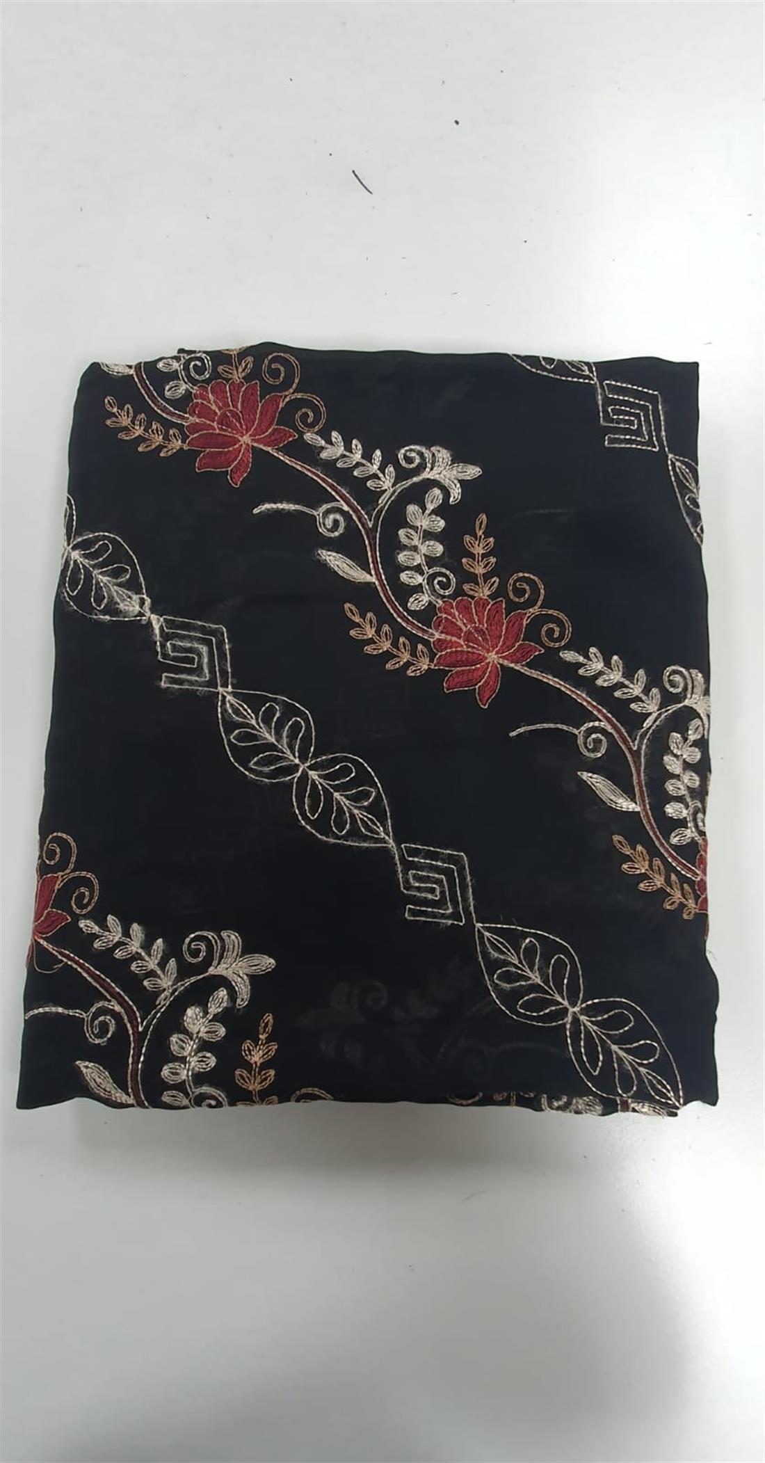 Black Emb Shawl
