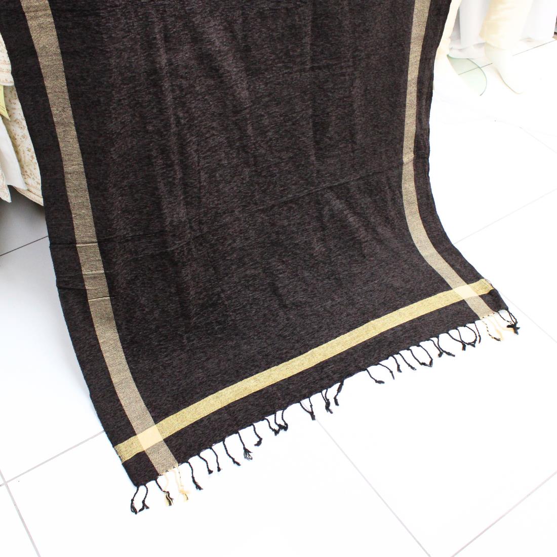 Dark Brown Chenille Shawl