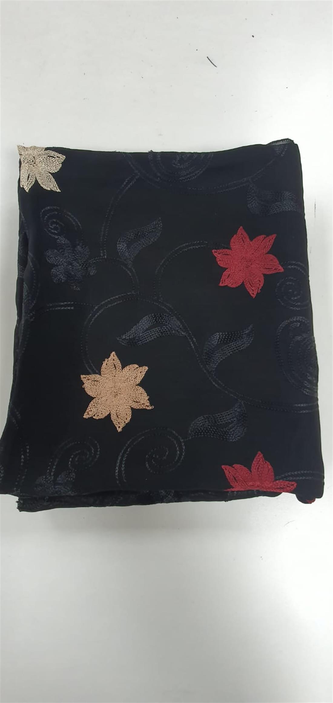 Black Emb Shawl