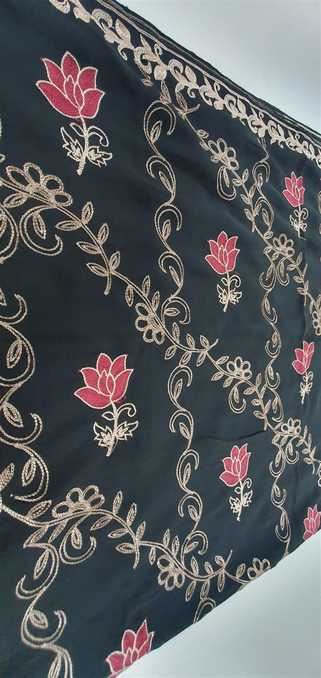 Black Emb Shawl