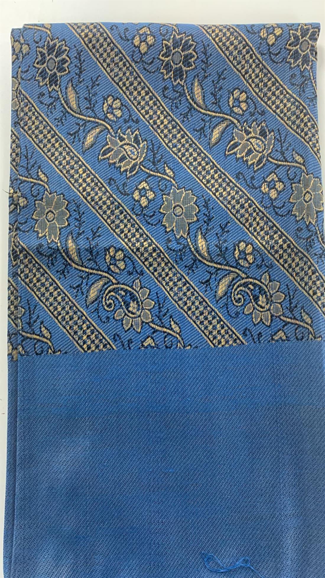 Blue & Gold Printed Shawl