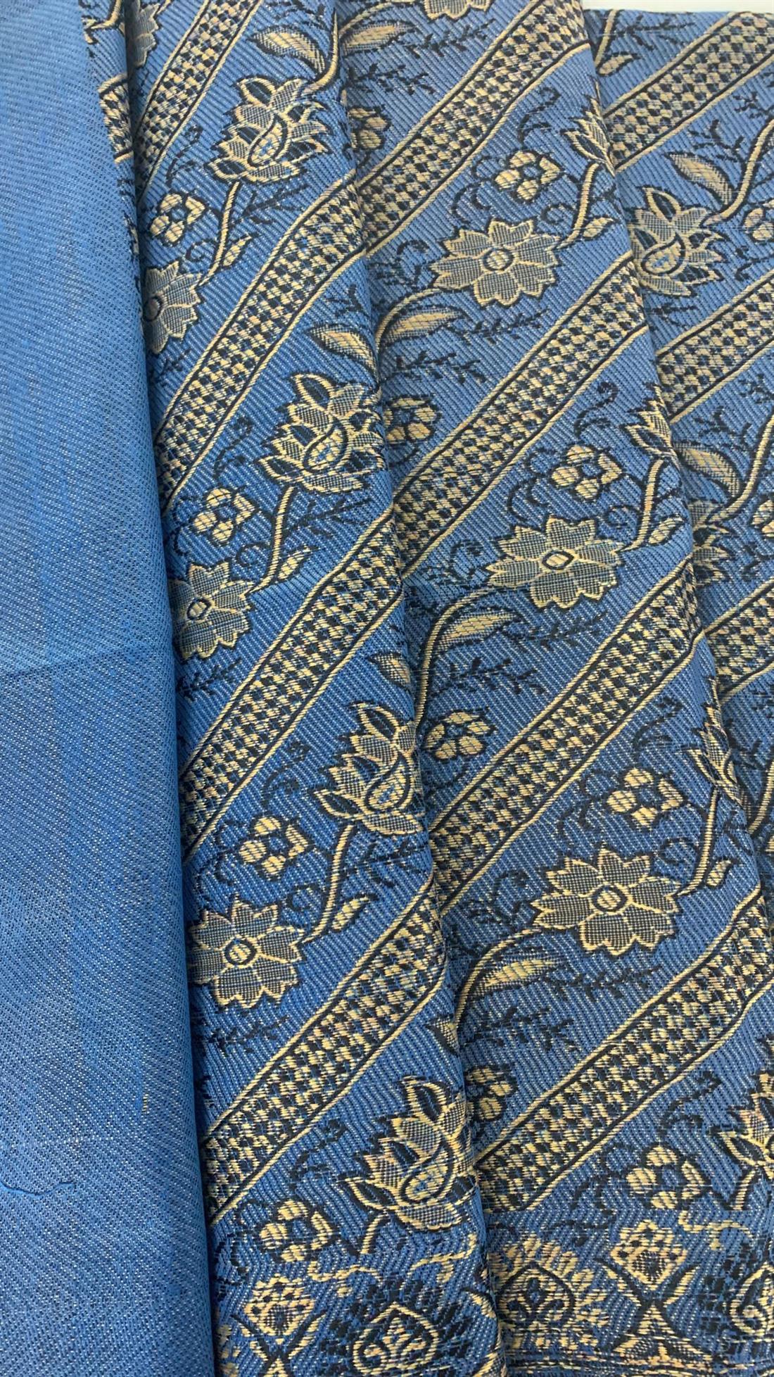 Blue & Gold Printed Shawl