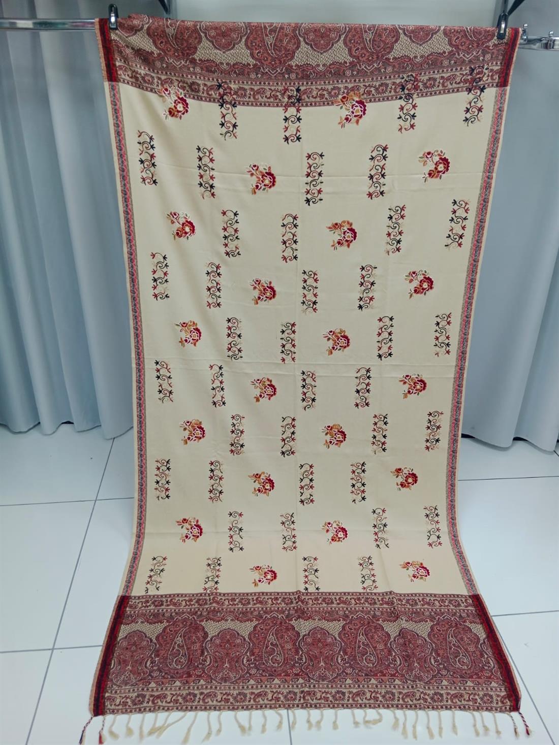 Cream & Multicolour Winter Shawl