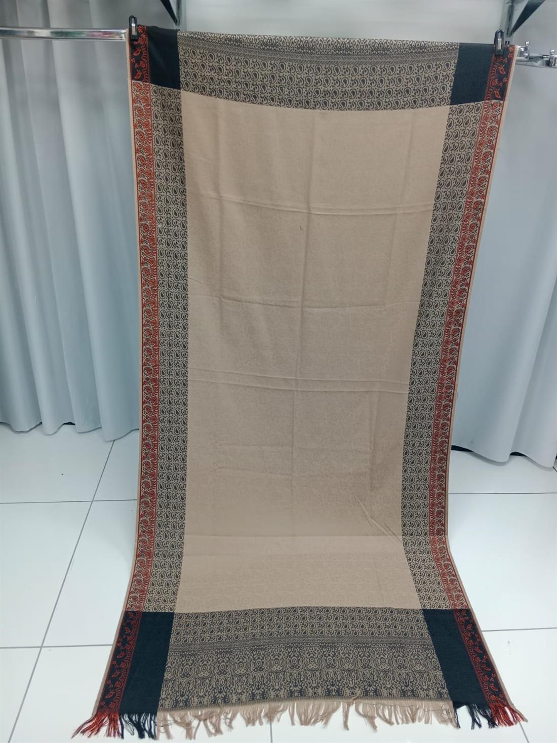 Beige & Mint Winter Shawl
