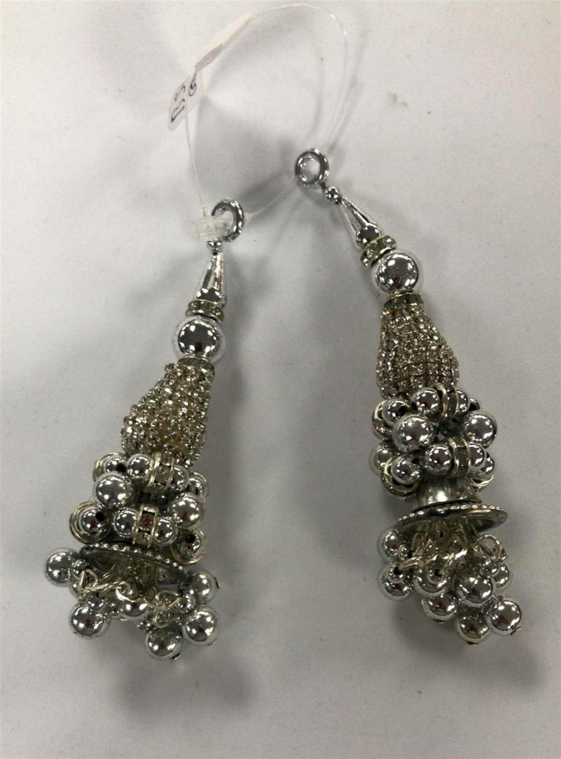 Silver Beaded Tassels