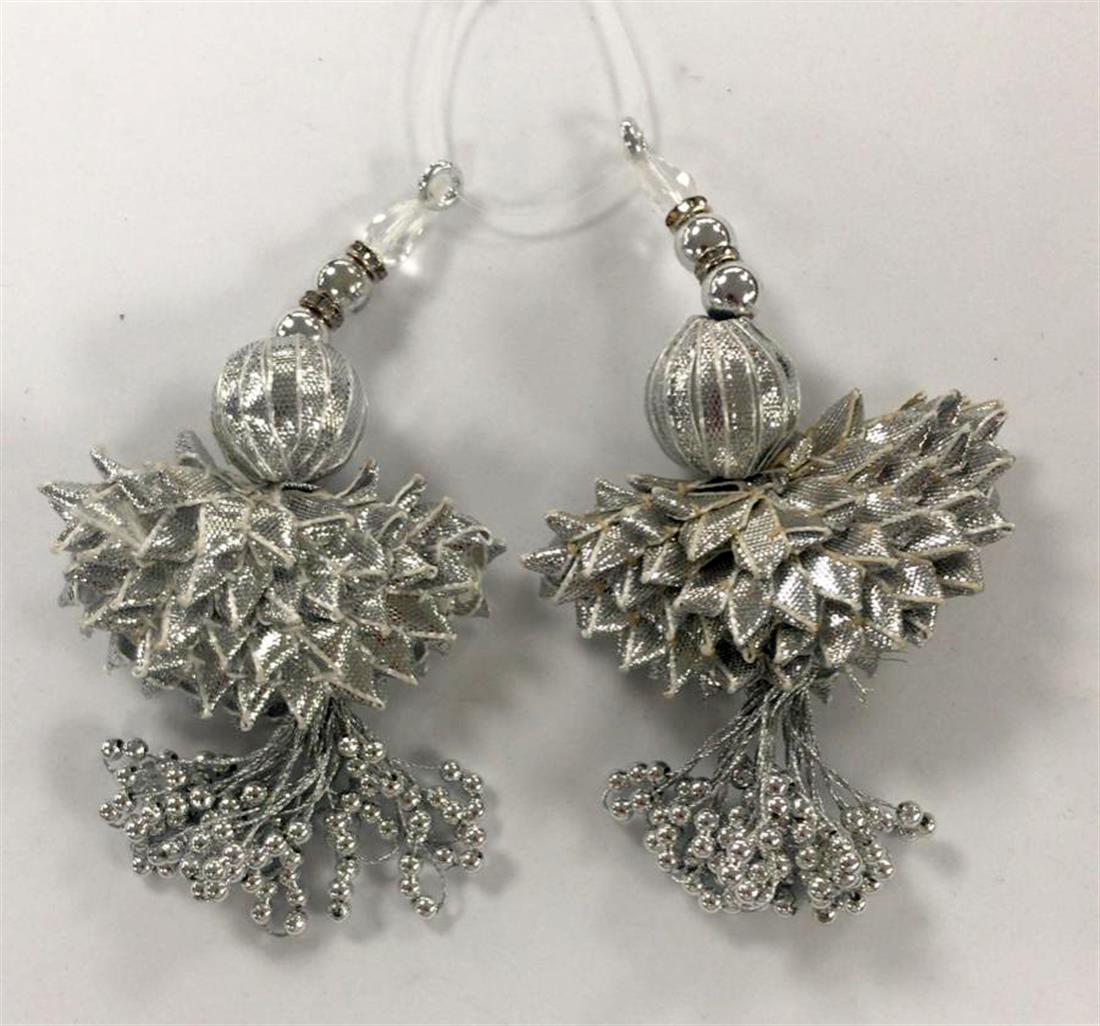 Silver Beaded Tassels