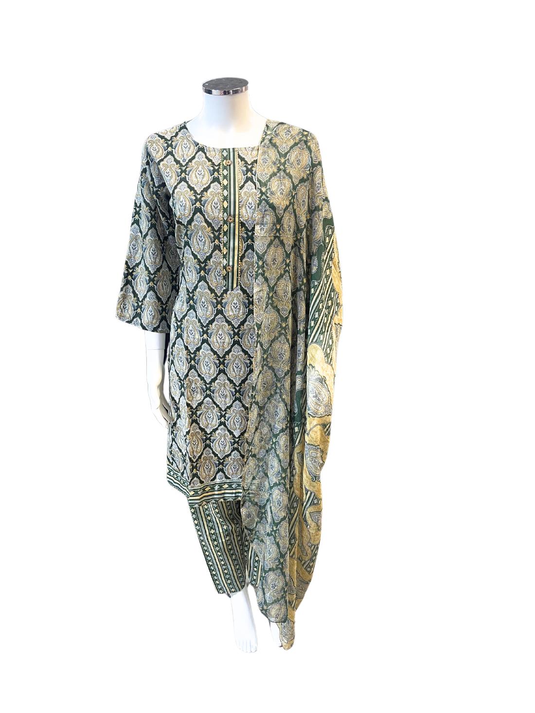 Dark Green Ladies 3 Piece Suit