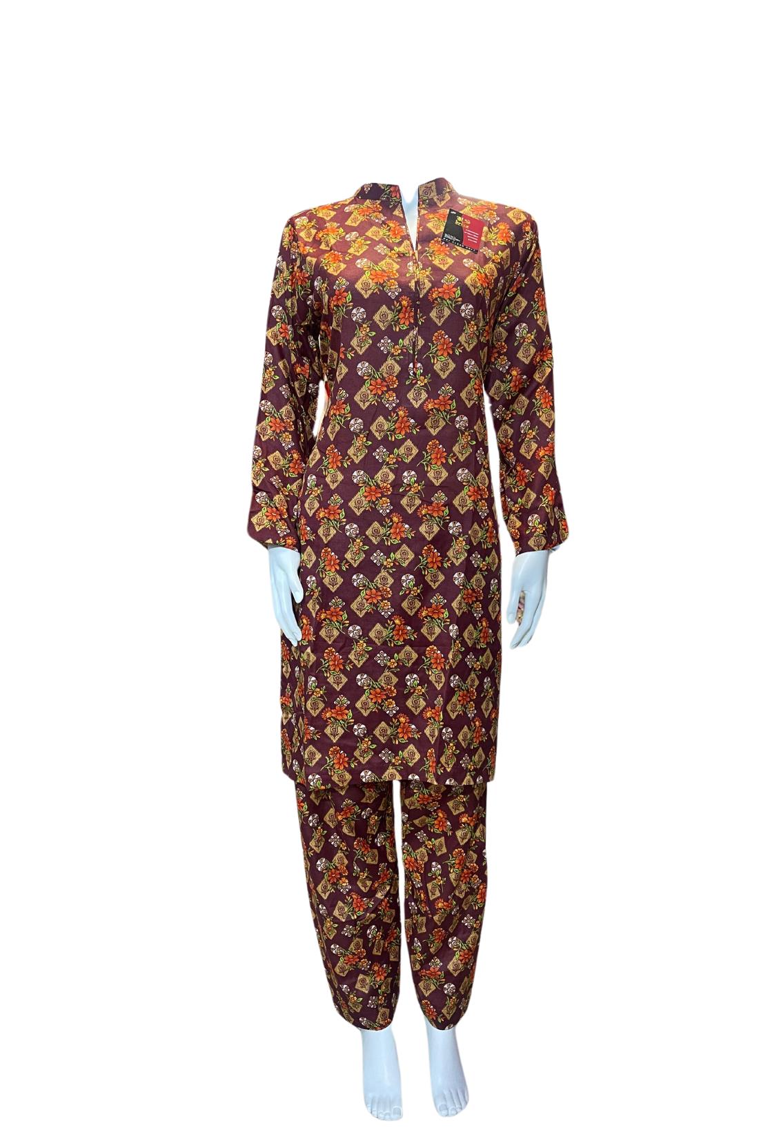 Maroon Ladies 3 Piece Suit