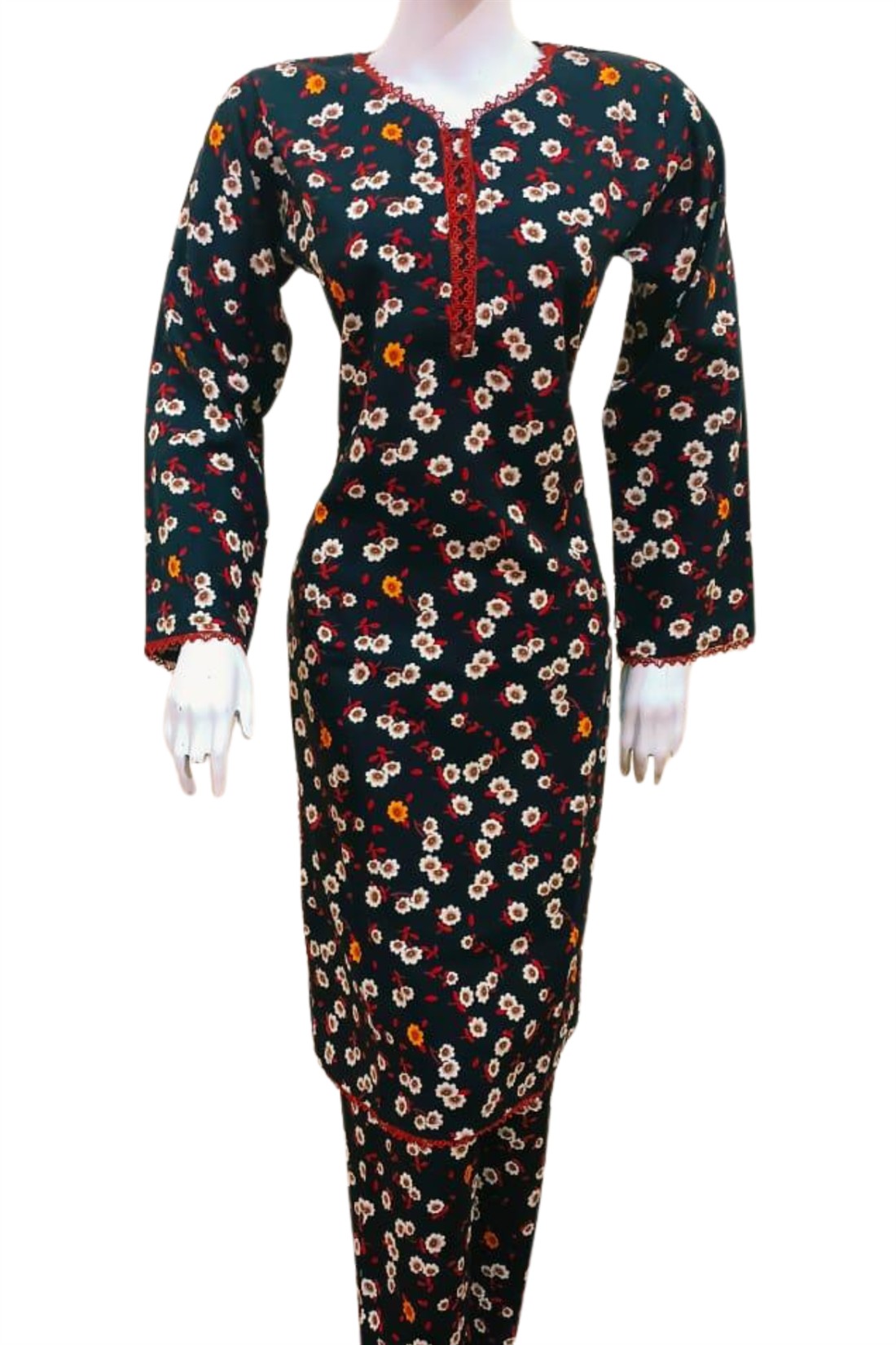 Black 2 Piece Pakistani Summer Linen Salwar & Kameez Set