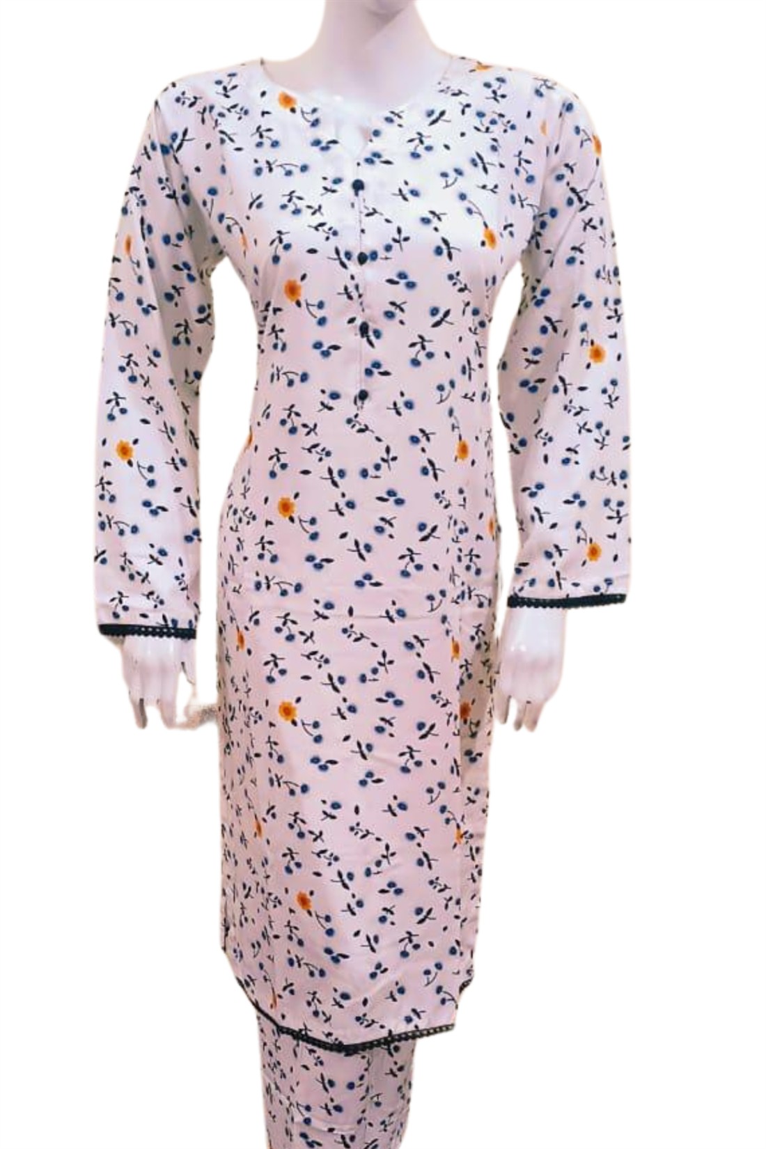 White 2 Piece Pakistani Summer Linen Salwar & Kameez Set