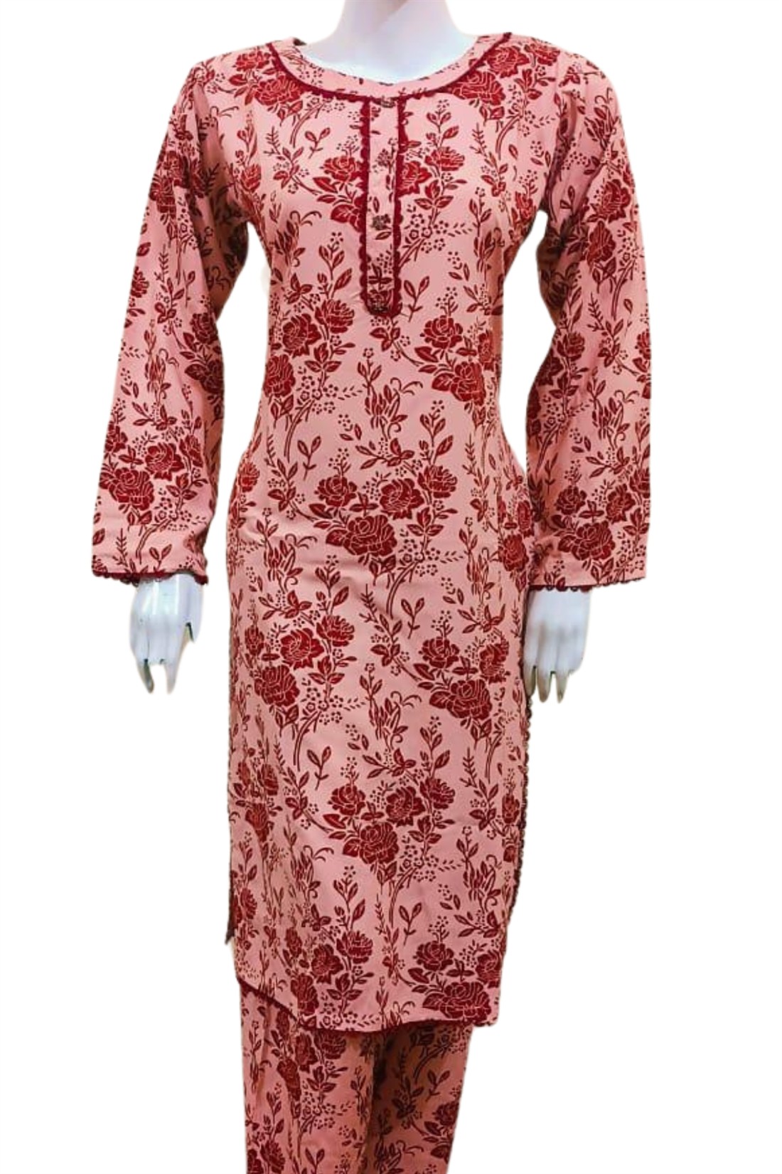 Pink 2 Piece Pakistani Summer Linen Salwar & Kameez Set