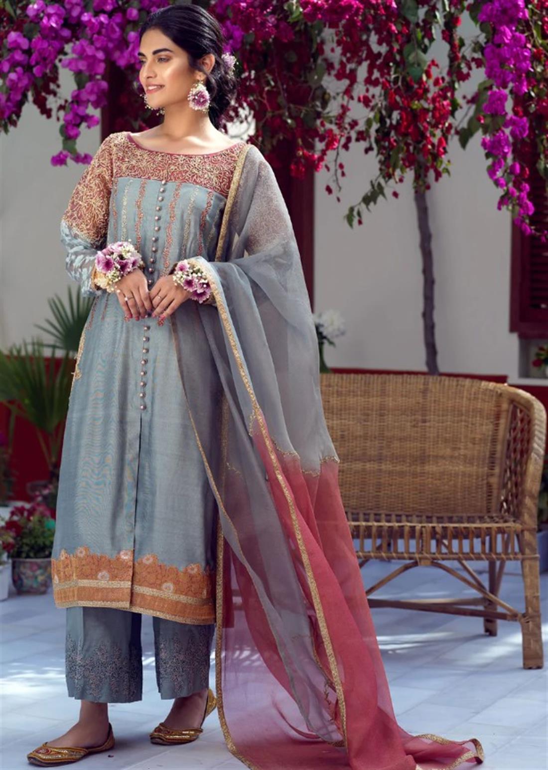 Zari Raw Silk Straight-Cut Umsha