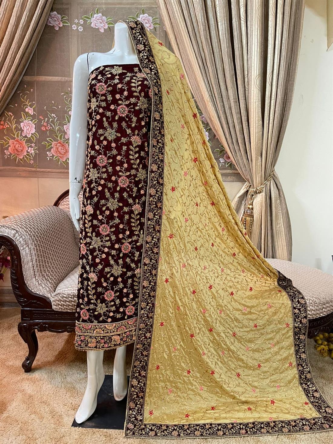 Maroon & Red Unstitched Suit