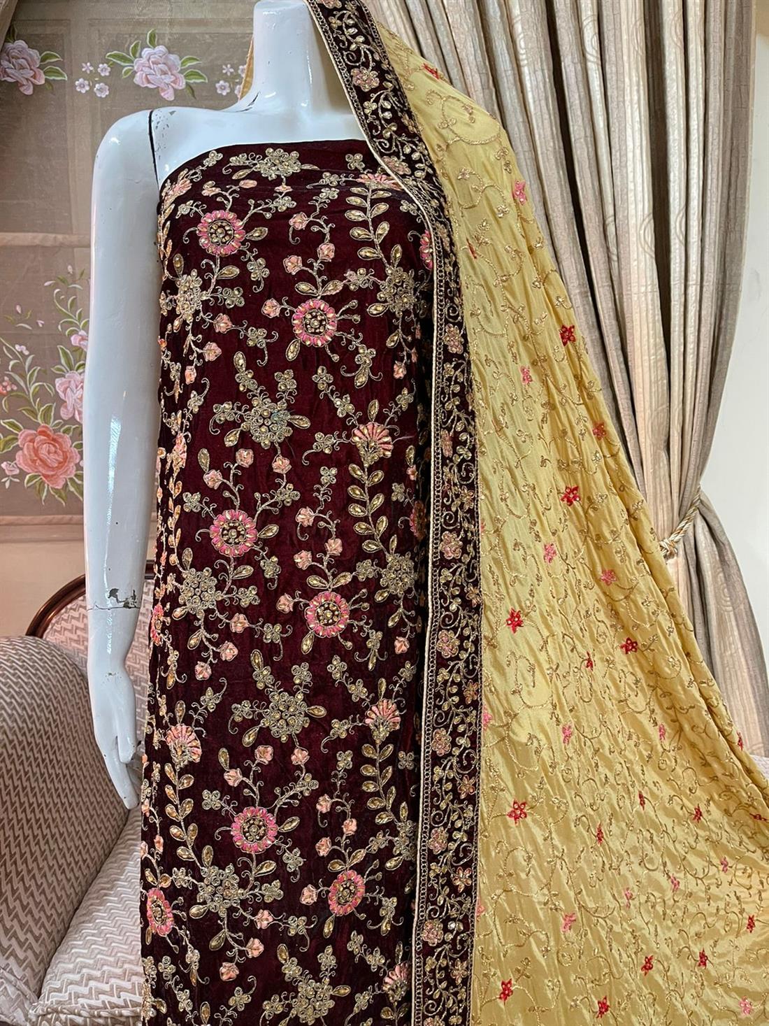 Maroon & Red Unstitched Suit