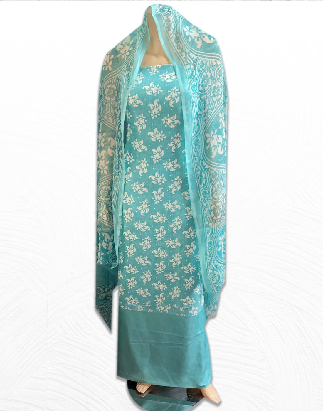 Sea Green Unstitched Suits