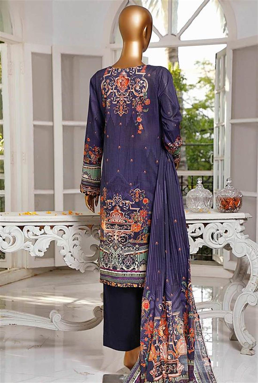 Pursian Blue Digital Print Lawn Unstitched Suits