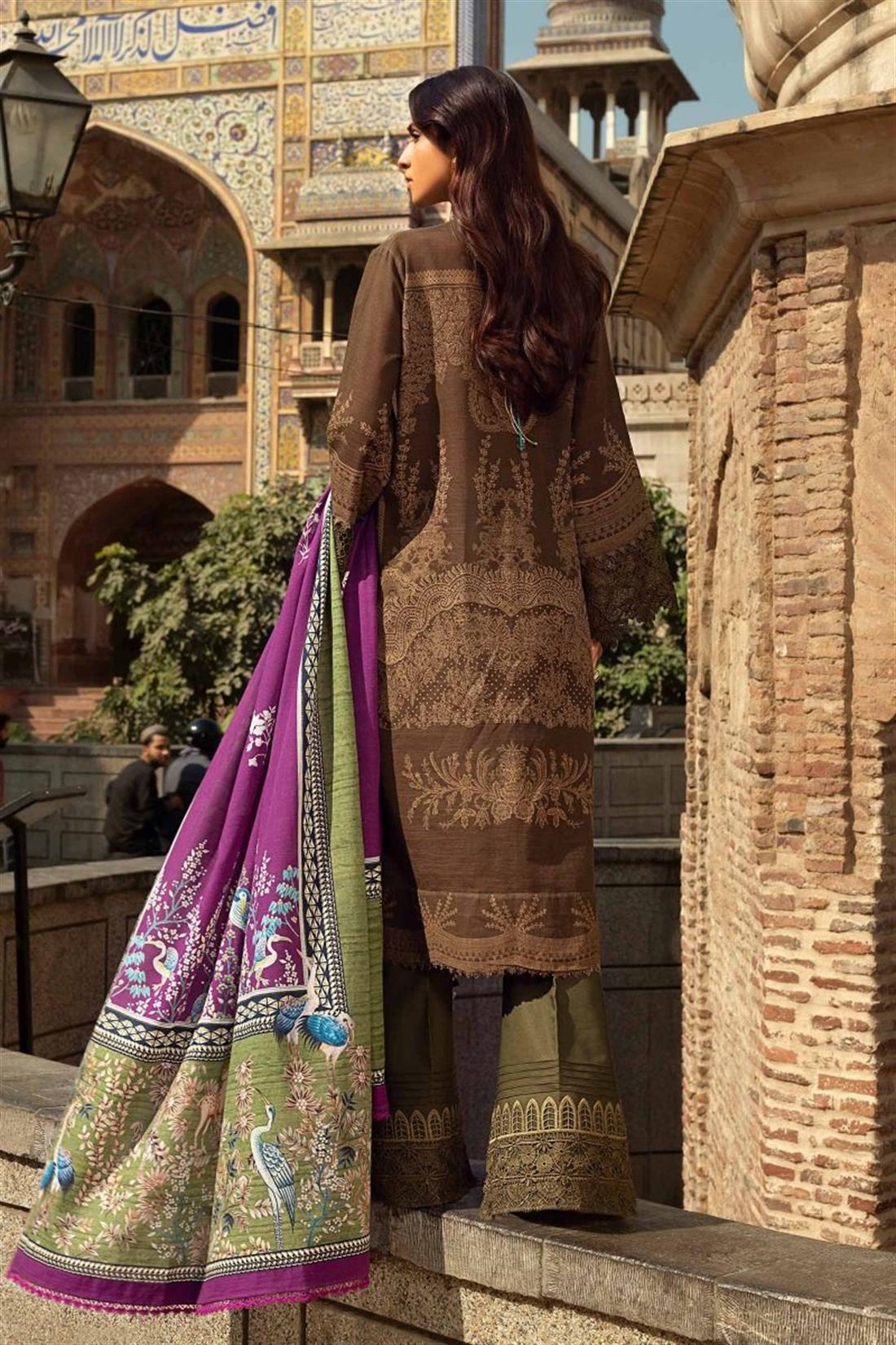 Green Embroidered Organza Sana Safinaz 2 Piece Unstitched Suit