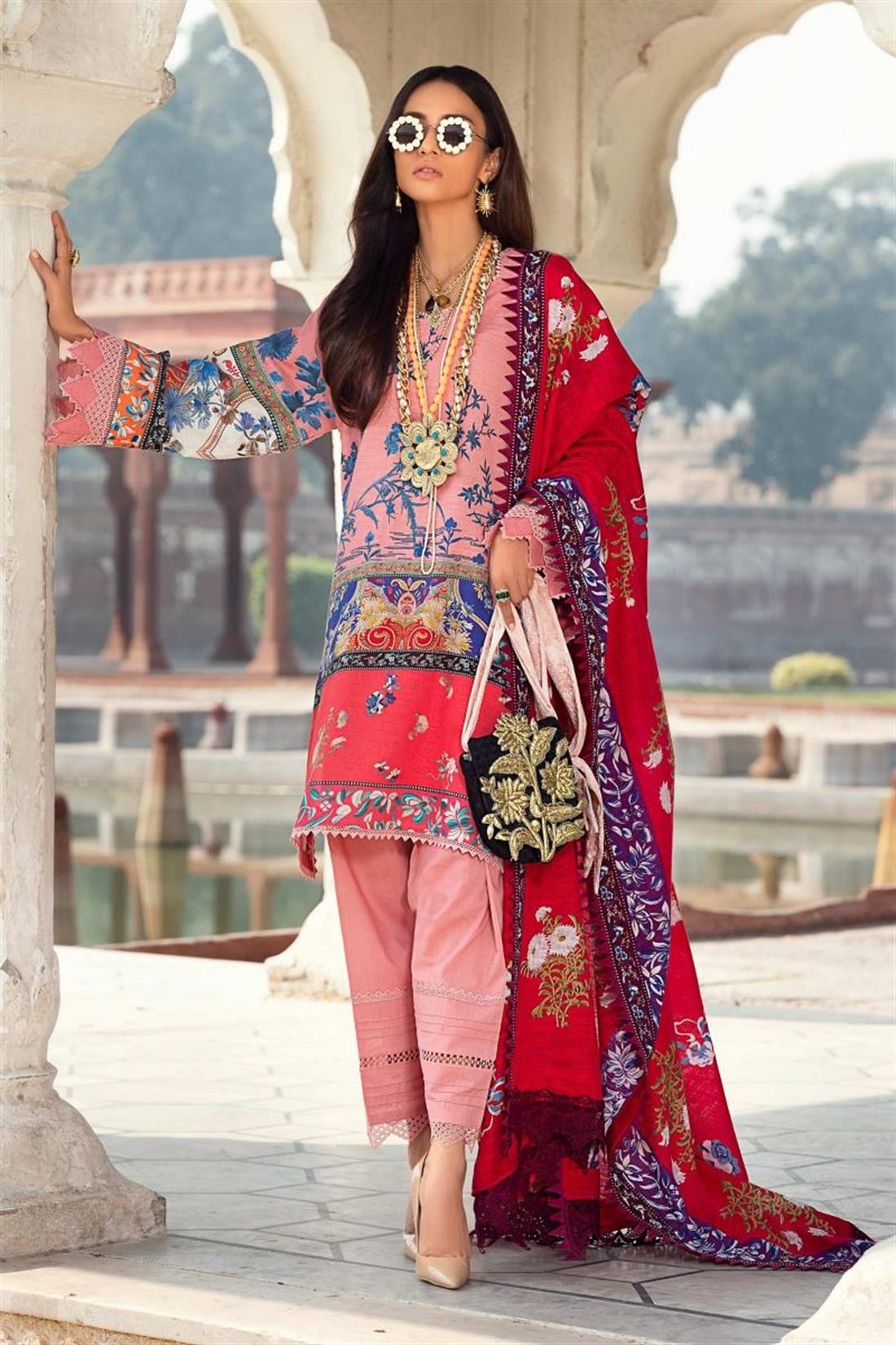 Pink Digital Print Khaddar Unstitched Suits