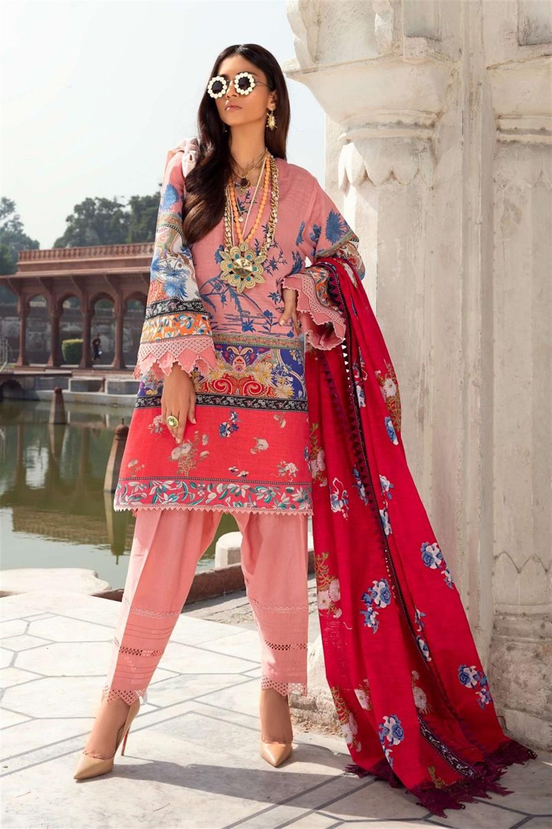 Pink Digital Print Khaddar Unstitched Suits