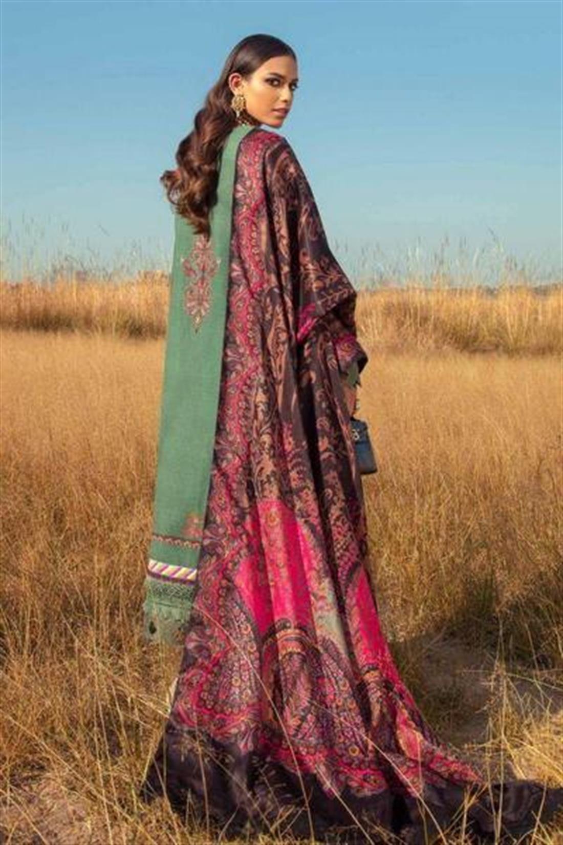 Green & Multicolour Embroidered Lawn Unstitched Suits