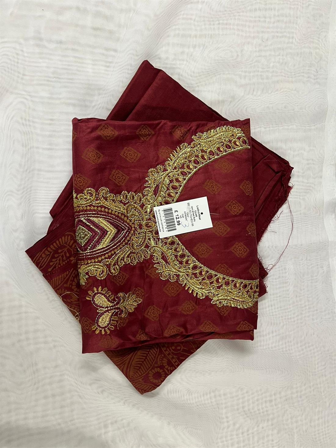 Maroon Unstitched 3 Piece Suits