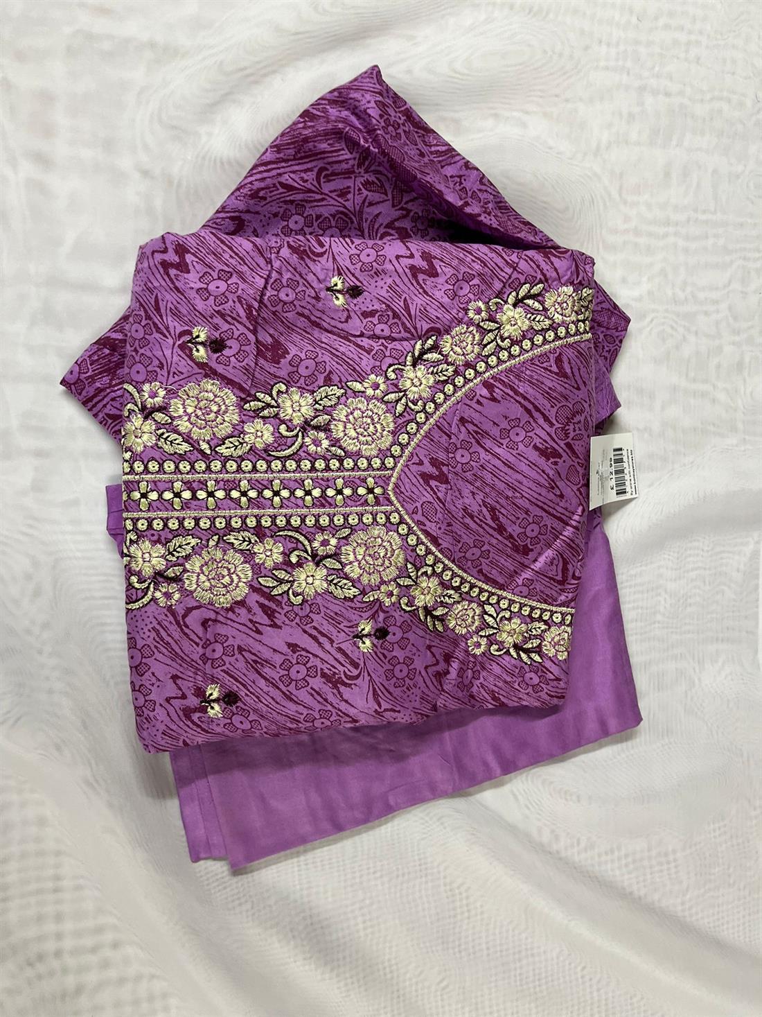 Dark Lilac Unstitched 3 Piece Suits