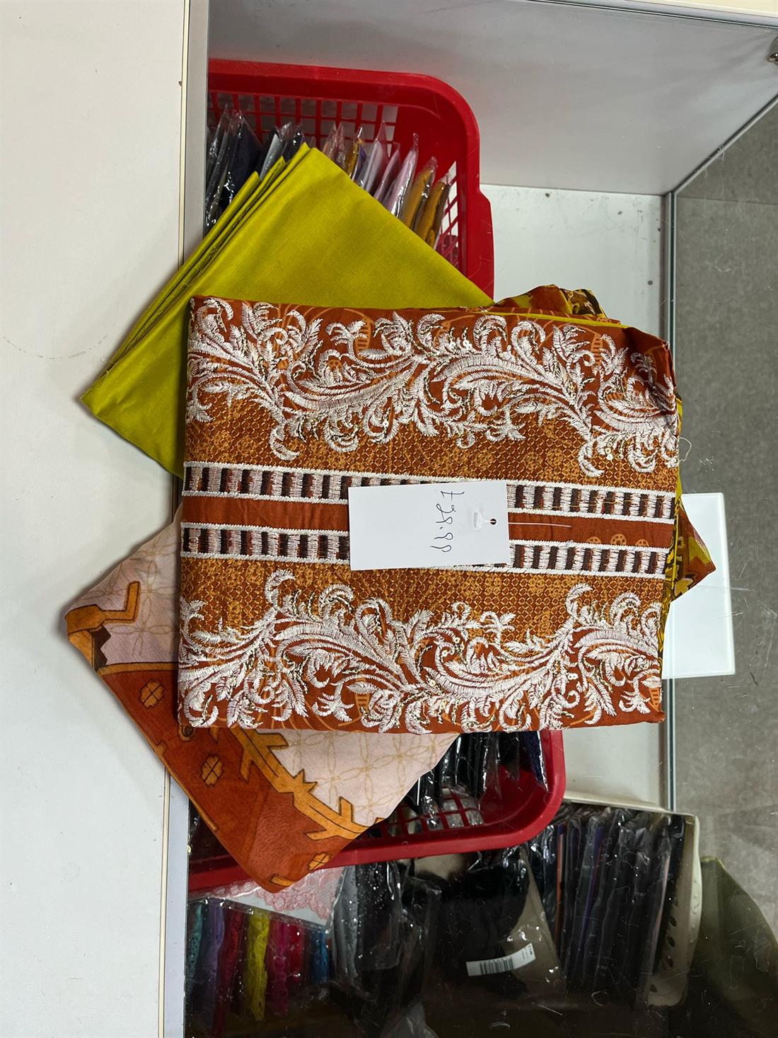 Burnt Orange Embroidered Chiffon Rang E Noor Lawn Suit