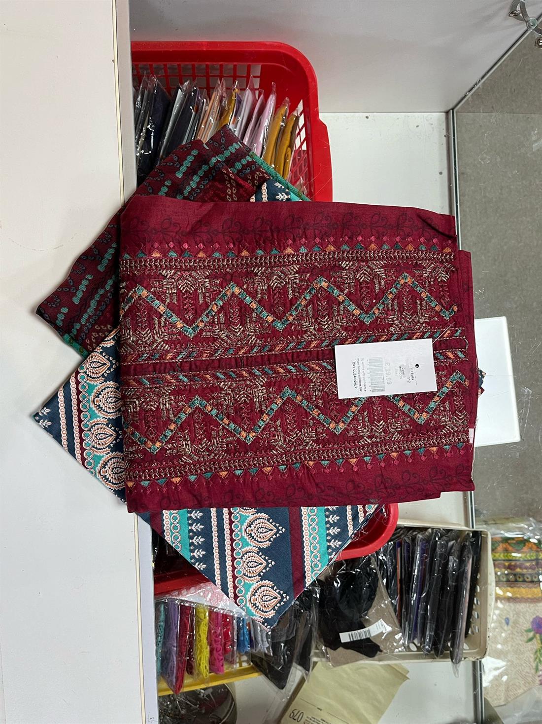 Maroon Embroidered Tawakkal Lawn Suit