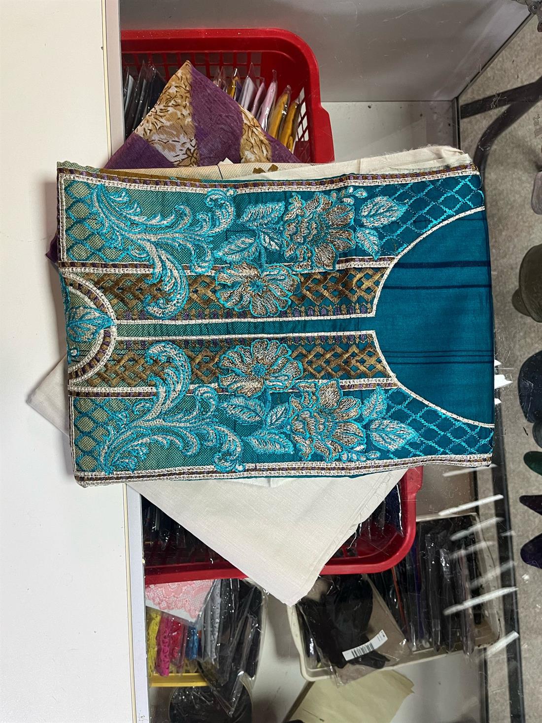 Turquoise Embroidered Tawkkal Lawn Suit