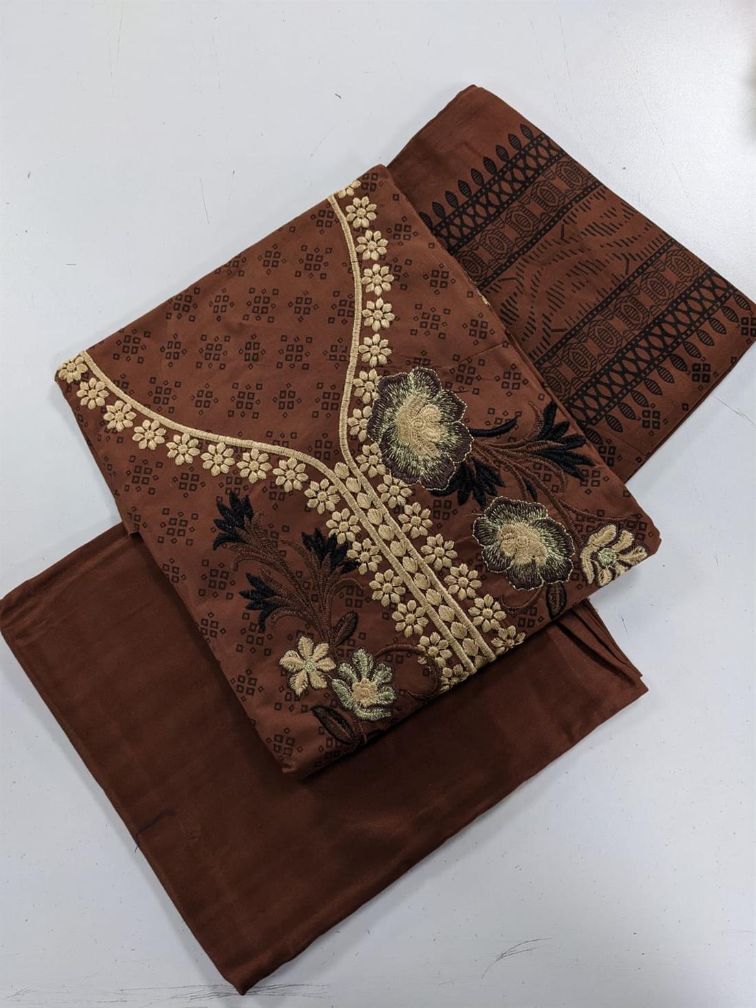 Brown Unstitched 3 Piece Suit