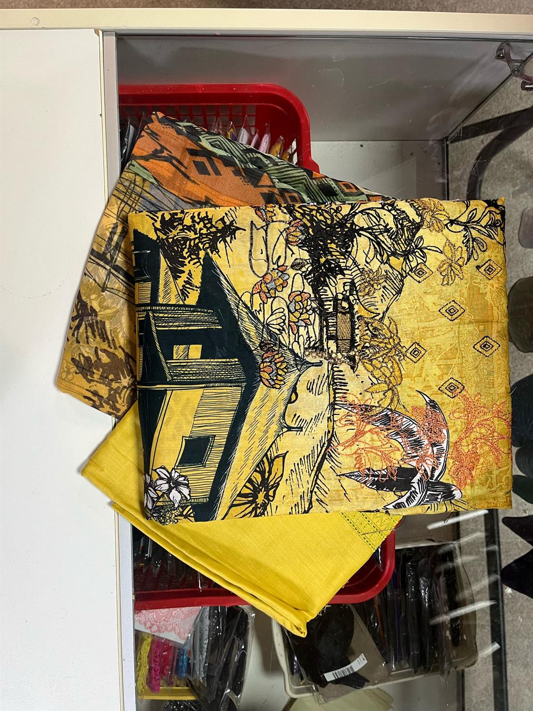 Yellow Embroidered Diamond Supreme Lawn Suit