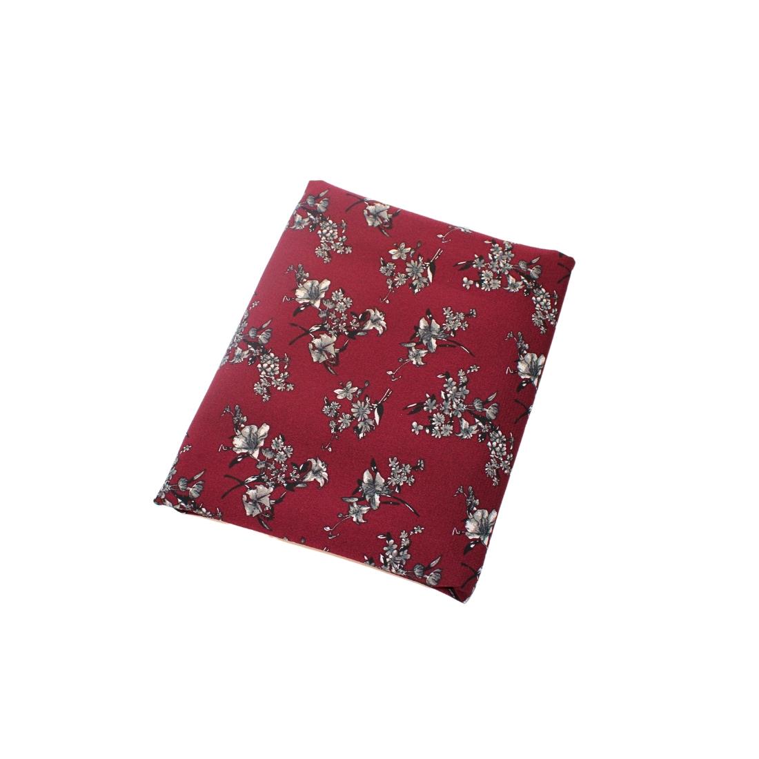 Maroon 4 Yards Of Printed Bubble Crepe Fabric Salwar Kameez