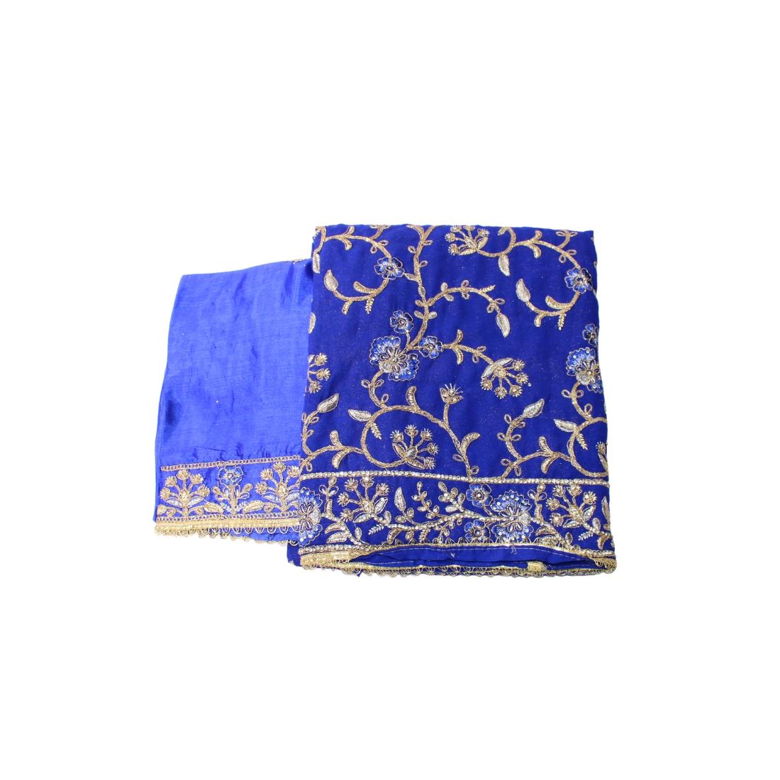 Royal Unstitched Embroidered Chiffon Crepe Stone Work Suit