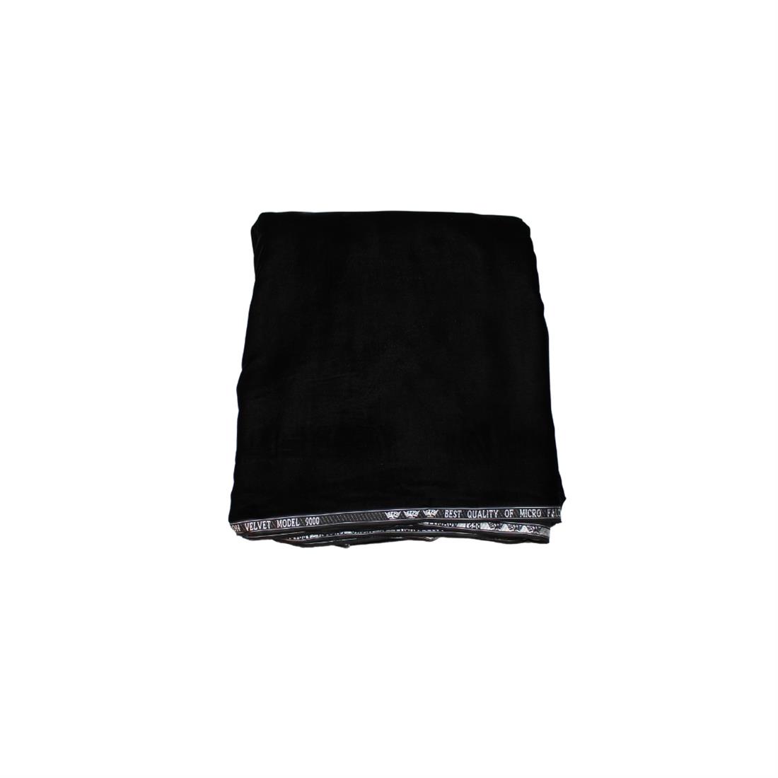Black Embroidered 4 Yards Micro Velvet Plain Fabric Suit 58" Luxury 7000 Grade