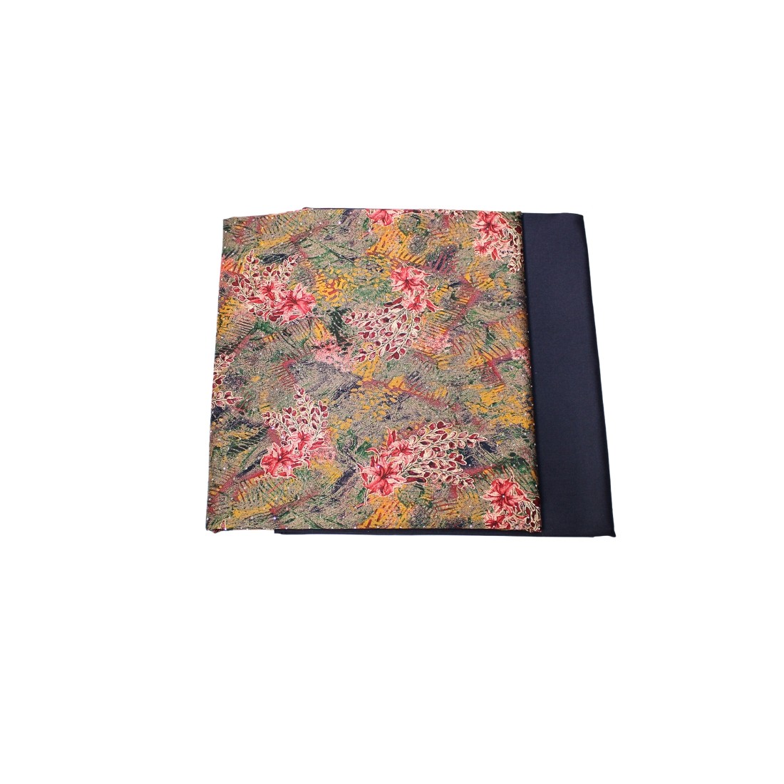 Navy Digital Print Unstitched Suits