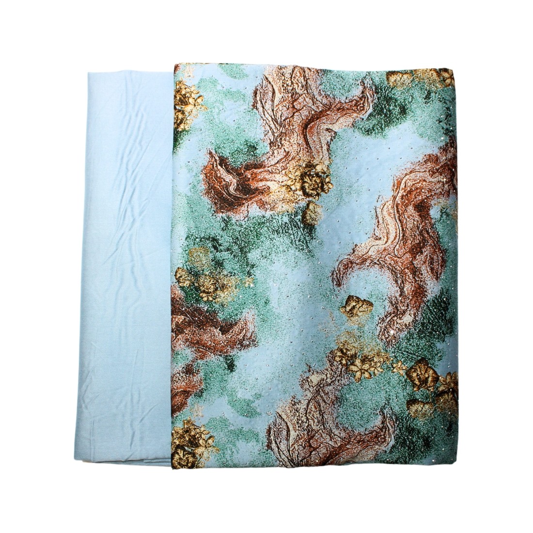 Powder Blue Digital Print 2 Piece Unstitched