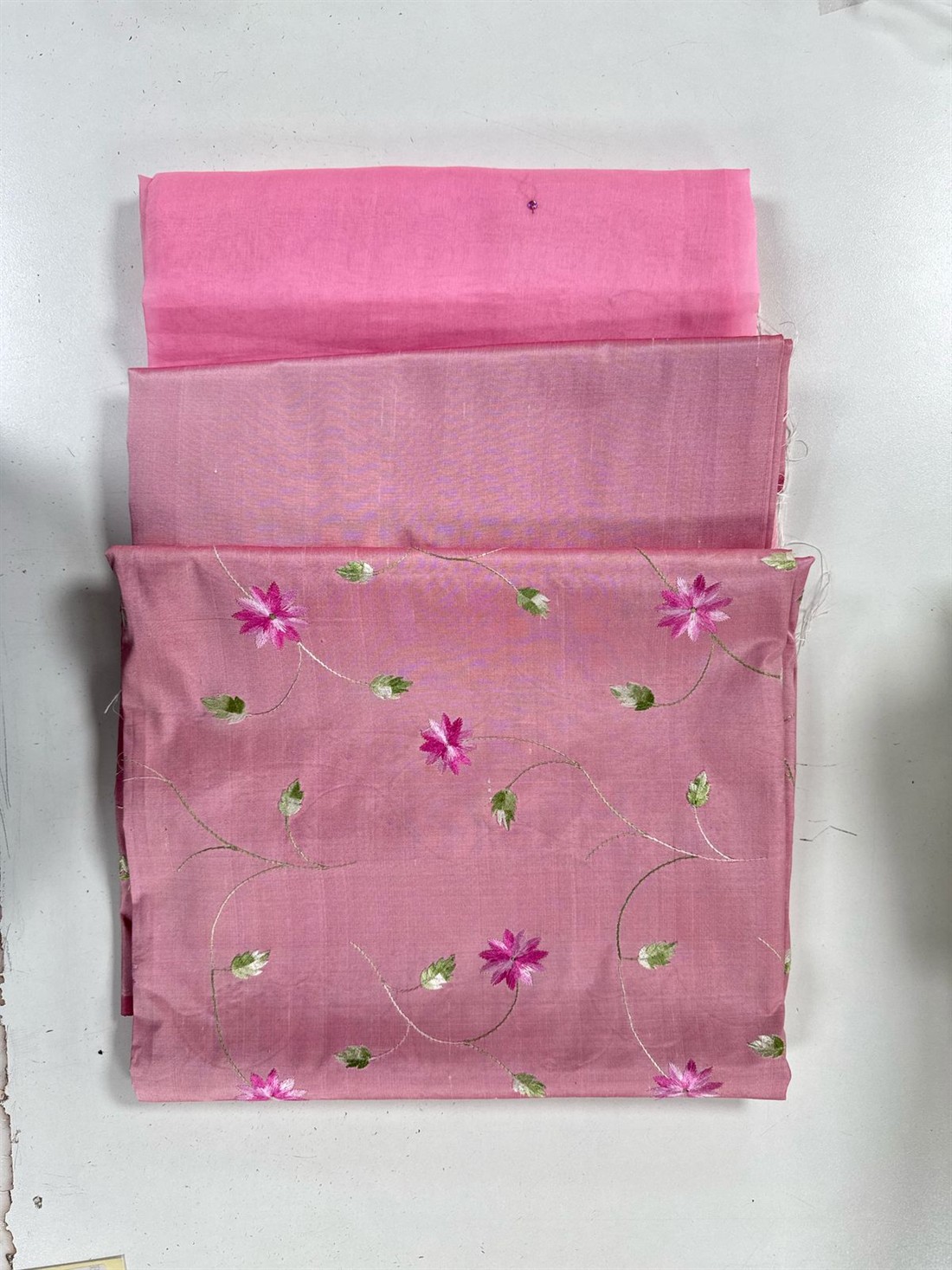 Pink Unstitched Ladies Everyday Wear 3 Piece Suit