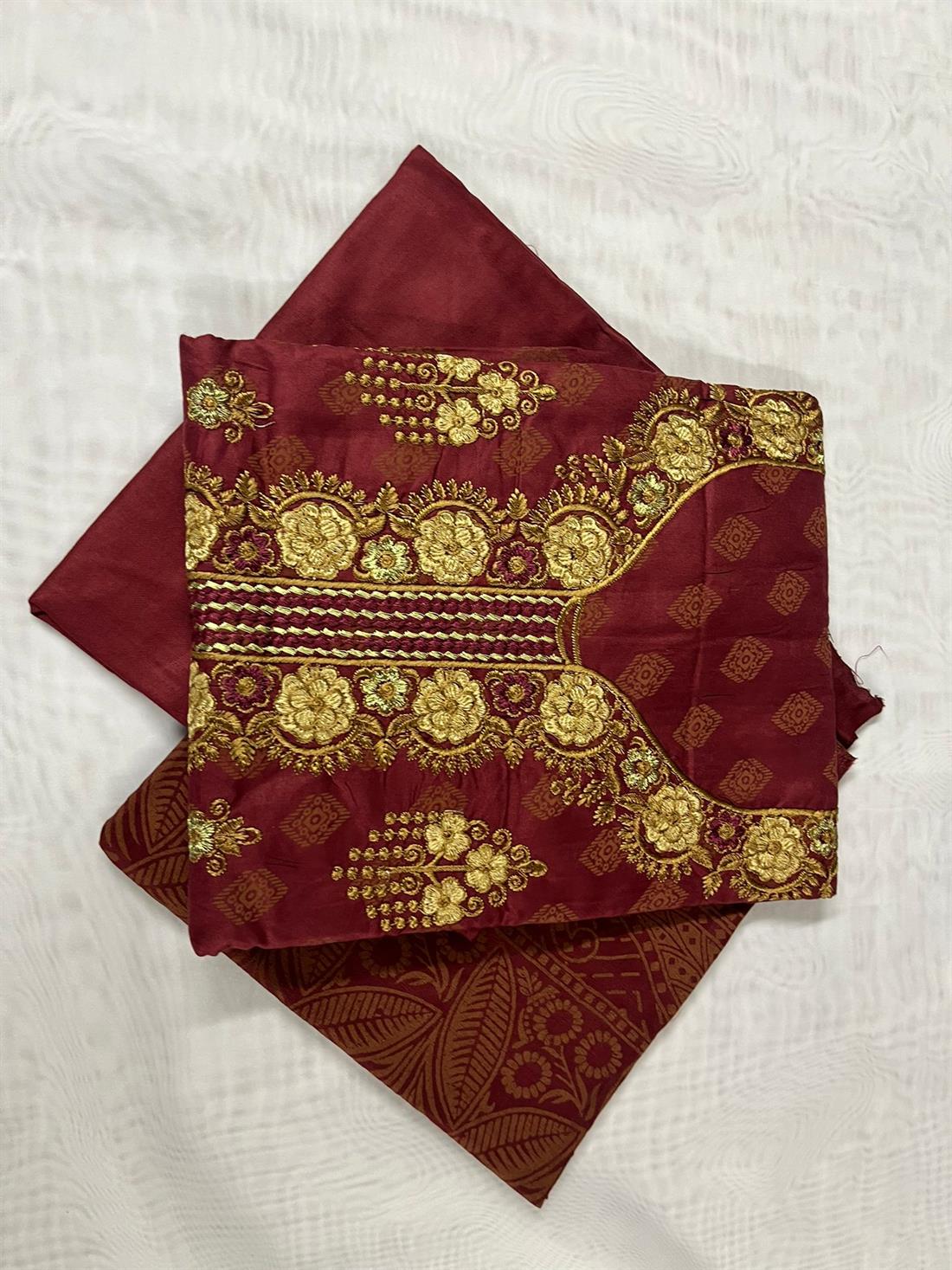 Maroon Unstitched 3 Piece Suits