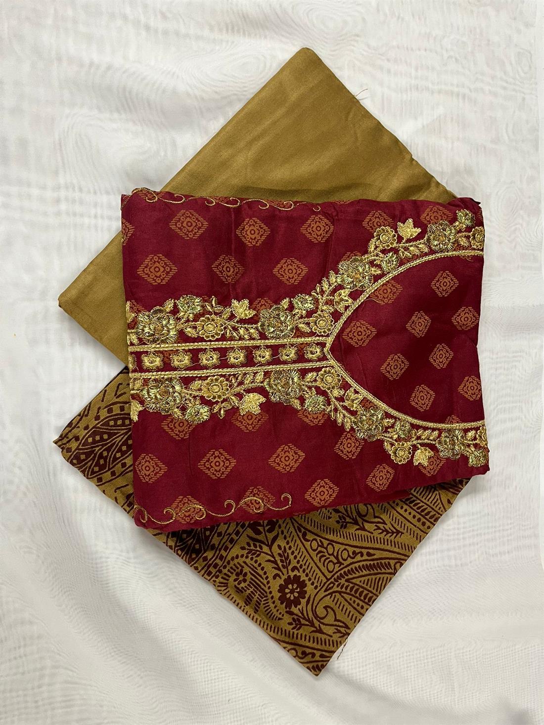 Maroon Unstitched 3 Piece Suits